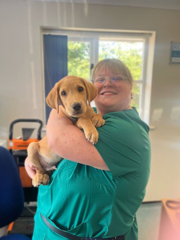 Trixie Wilkinson, RVN, with a patient